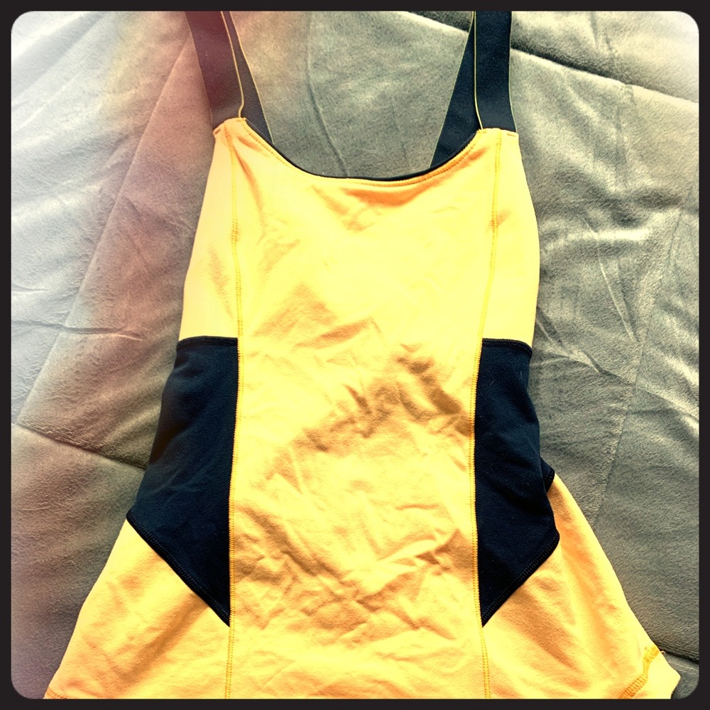Yellow and Black lulu lemon tank top